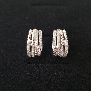 Sterling silver and cubic zirconia earrings